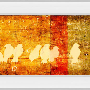 Reunion By Patricia Pinto - Mirror Framed Print Wall Art - Orange