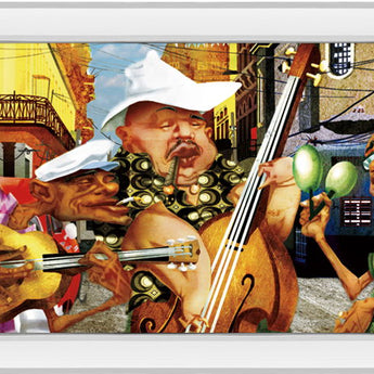 Habana's Band By By Perez - Mirrored Frame Wall Art - Yellow