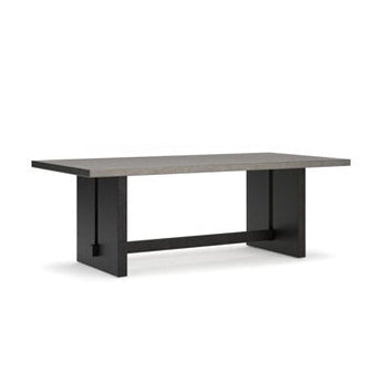 Salina Bay - Rectangular Dining Table With Umbrella Option - Black / Gray