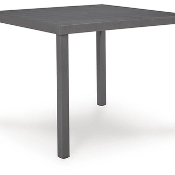 Rocky Creek - Mesa de comedor cuadrada con opción de sombrilla - Gris