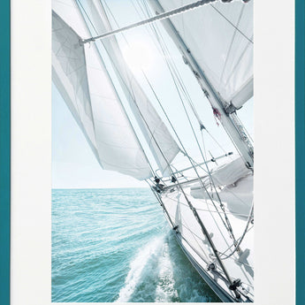 Sunward Sails II - 24 X 32 - Framed Print Under Glass - White