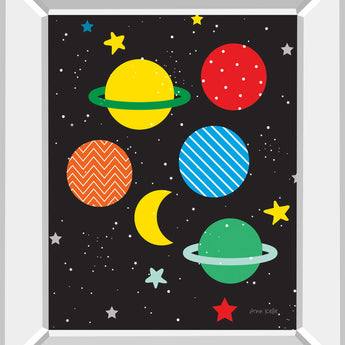 Outer Space By Ann Kelle - Mirror Framed Print Wall Art - Black