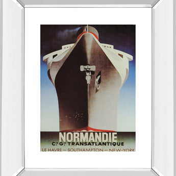 Normandie - Mirror Framed Print Wall Art - Dark Brown