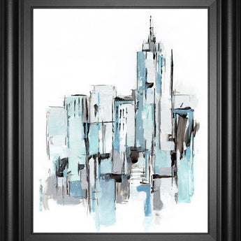 22x26 Blue City I By Ethan Harper - Light Blue