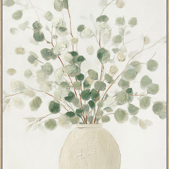 Soft Grove I Hand-Embellished Canvas In Frame - Sage / Ivory