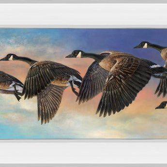 Ascent By Carolyn Mock - Mirror Framed Print Wall Art - Light Blue