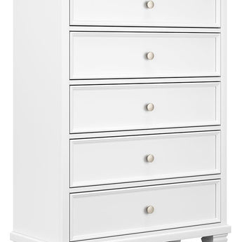 Fortman - Five Drawer Chest - White