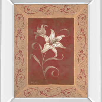 Amanda's Lily By Vivian Flasch - Mirror Framed Print Wall Art - Red