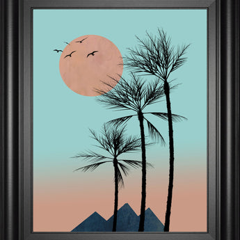 Passion In The Tropics I By Hal Halli - Framed Print Wall Art - Light Blue