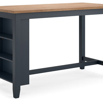 Gesthaven - Rectangular Dining Room Counter Table - Natural / Blue