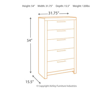 Derekson - Five Drawer Chest - Multi Gray