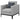 Apperson - Sillón tapizado con brazos articulados - Gris claro