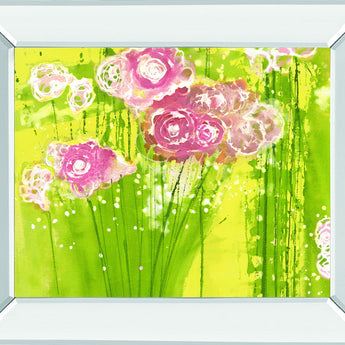 Spring Garden By Clusiau, A.C. - Mirror Framed Print Wall Art - Green