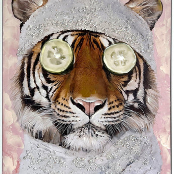 Spa Retreat I Hand-Embellished Canvas With Rocks In Frame - Pink / White