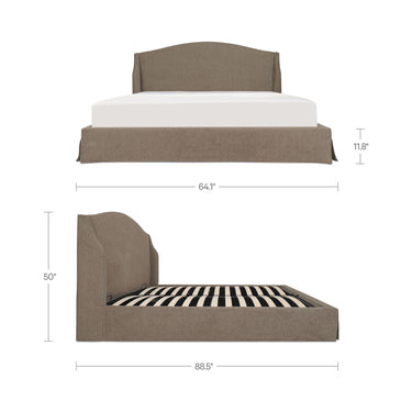 Weston - Cama Queen con espacio de almacenamiento - Marrón
