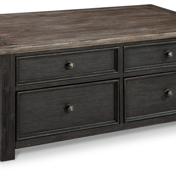 Tyler Creek - Lift Top Cocktail Table - Grayish Brown / Black