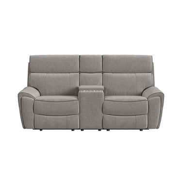 Jackpot - P1 Loveseat With Console - Explore Light Gray