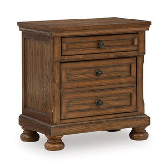Zackaryn - Two Drawer Night Stand - Warm Brown