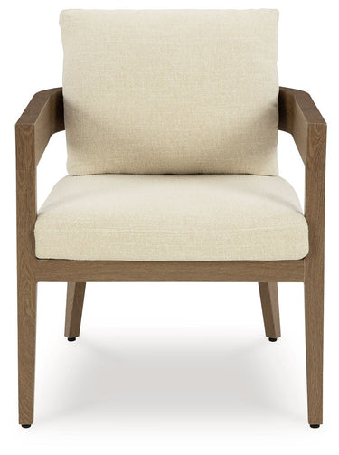 Serene Bay - Sillón con cojín (juego de 2) - Marrón oscuro/Blanco