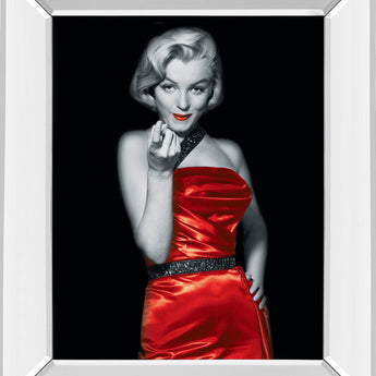 Lady In Red 2 By Chelsea Collection - Mirror Framed Print Wall Art - Red