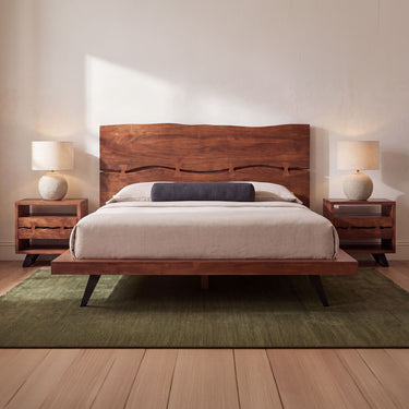 Madagascar - Queen Platform Bed - Light Brown