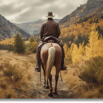 Autumn Trail Journey - 40" x 60" Framed Wall Art - Yellow