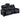 Zuma - Faux Leather Dual Power Reclining LED Sofa - Black
