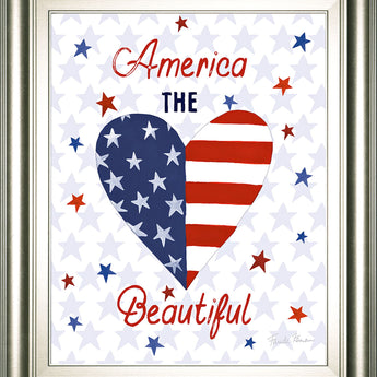 America The Beautiful II By Farida Zaman - Framed Print Wall Art - Pearl Silver