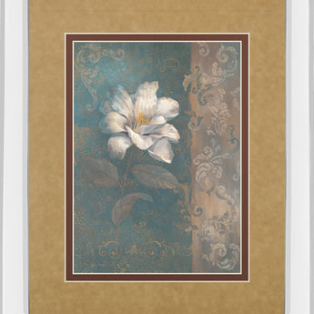Floral Trans I By Vivian Flasch - Mirror Framed Print Wall Art - Light Brown