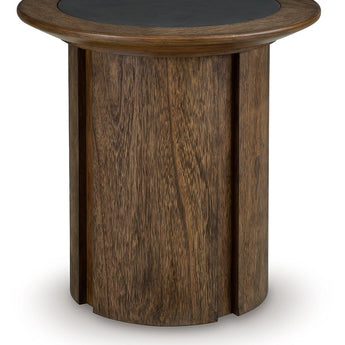 Dontayne - Round End Table - Warm Brown