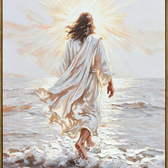 Steps Toward Glory - 36 X 48 - Hand-Embellished Canvas In Frame - White, Gray, Cream, Brown