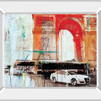 City Of Light II By Markus Haub - Mirror Framed Print Wall Art - Red
