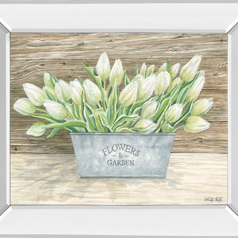 Flowers & Garden Tulips By Cindy Jacobs - Mirror Framed Print Wall Art - Green