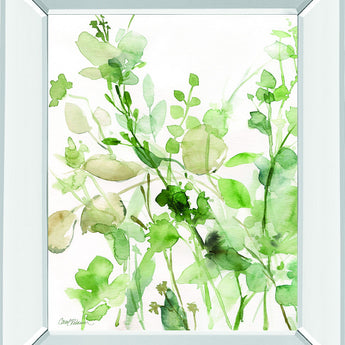 Sage Garden II By Carol Robinson - Mirror Framed Print Wall Art - Green
