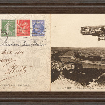 Lettre De Paris I By Wild Apple Graphics - Framed Print Wall Art - Beige