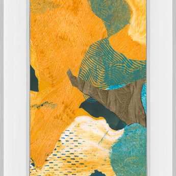 Mountain Shapes Il By Carolyn Roth - Mirror Framed Print Wall Art - Orange