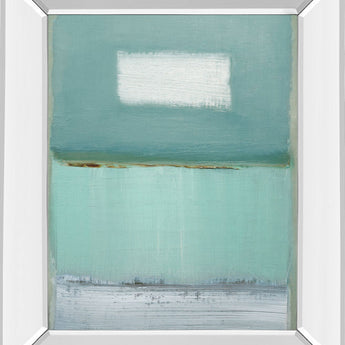 Azure 1 By Caroline - Mirror Framed Print Wall Art - Light Blue