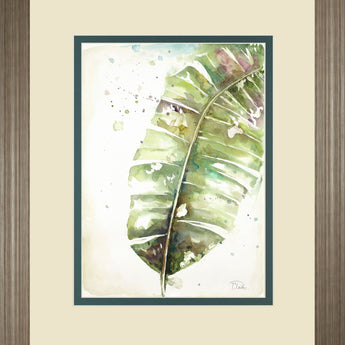 Watercolor Plantain Leaves Il By Patricia Pinto - Framed Print Wall Art - Green