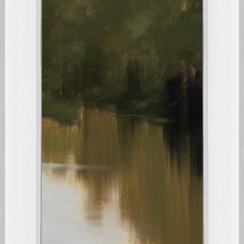 River Journey By Megan Lightell - Framed Print Wall Real Glass - Dark Brown