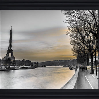 Amber Haze Promenade - 28" x 34" Framed Wall Art - Gray