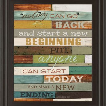 Make A New Ending By Marla Rae Motivational - Framed Print Wall Art - Dark Brown