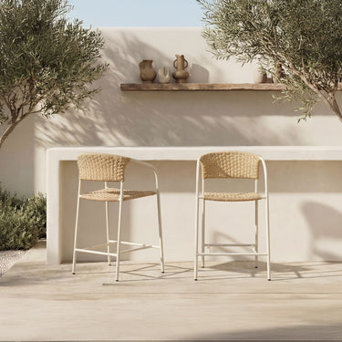 Zola - Taburete de bar para exterior - Natural