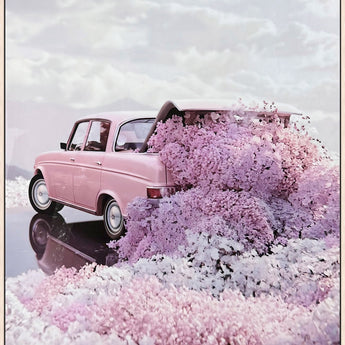 Blush Getaway Gloss Canvas In Frame - Pink / White