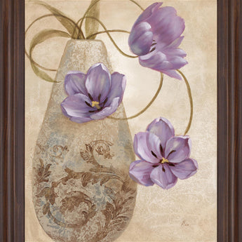 Twilight Petals - 28" x 34" Framed Wall Art - Purple