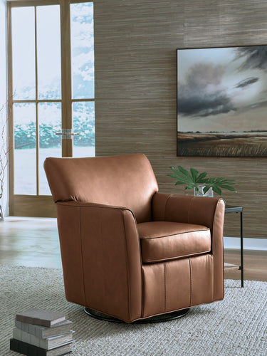 Braydunn - Swivel Glider Accent Chair - Caramel