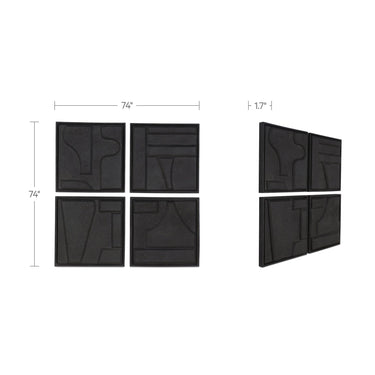 Alva - Wall Sculpture (Set of 4) - Black