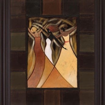 Rhythmic Grace - 28" x 34" Framed Wall Art - Dark Brown