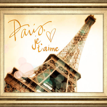 Paris, J'taime By Emily Navas - Framed Print Wall Art - Beige