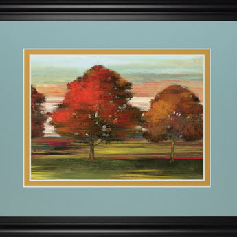 Tress In Motion By Alison Pearce - Framed Print Wall Art - Light Blue