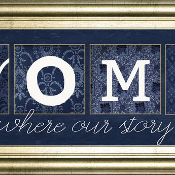 18x42 Home Where Our Story Begins By Marla Rae - Blue